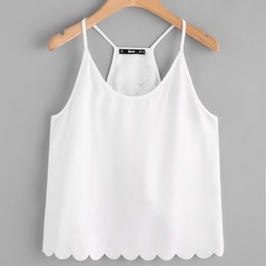 Open back white cami